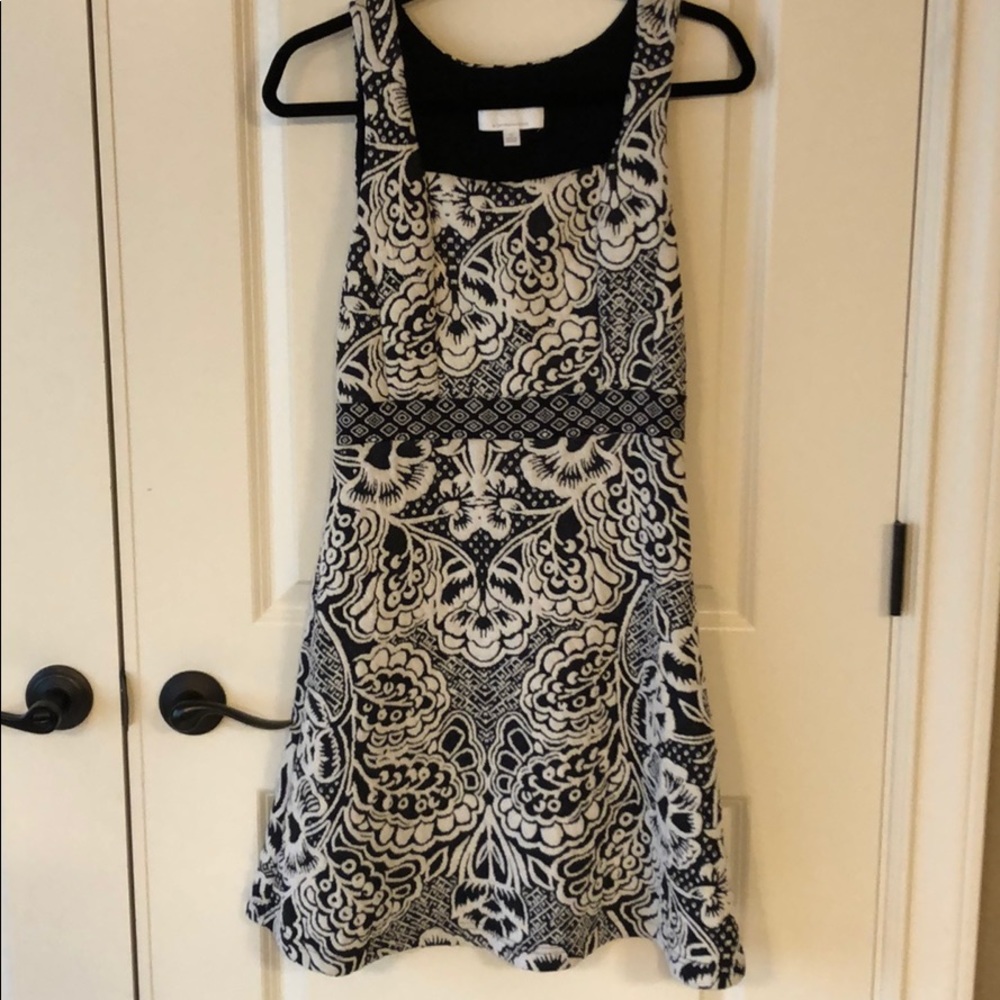 Anthropologie Black and White Floral Dress